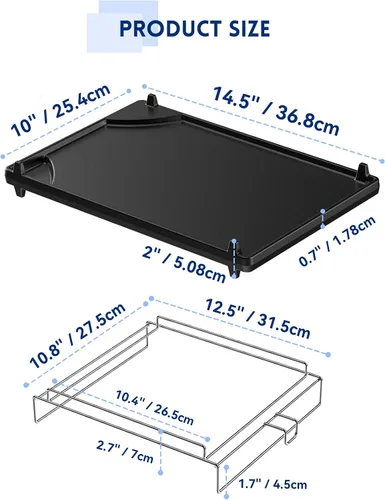 Miniatura 2 de Skyflame Plancha universal de hierro fundido, parrilla de gas plana con rejilla extraíble y bordes elevados, apto para la mayoría de parrillas