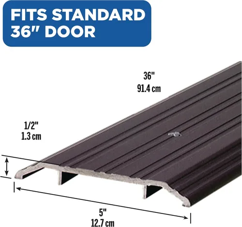 Miniatura 2 de M-D Building Products 68346 Umbral comercial de perfil plano de aluminio: Solución de acceso de entrada duradera y elegante con protección contra