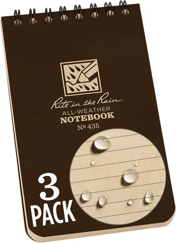 Miniatura 17 de Rite in the Rain - Cuaderno con espiral superior resistente a la intemperie, 3 x 5 pulgadas, cubierta a cuadros color marrón y canela