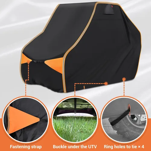 Miniatura 3 de Funda UTV, lado a lado, impermeable, resistente al aire libre, material Oxford 600D, compatible con Can Am Defender Polaris RZR Ranger Ctmoto Cforce