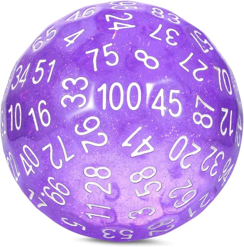 Miniatura 12 de DNDND Dado D100 con Polvo de Camaleón Rosa en el Interior con Bolsa Translúcida para D&D Dungeon and Dragons