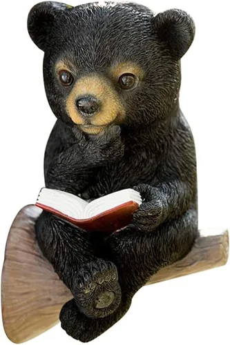Miniatura 7 de BESPORTBLE Luz solar de oso para exteriores, luces de decoración al aire libre, luz para patio exterior, estatua solar de oso, estatua