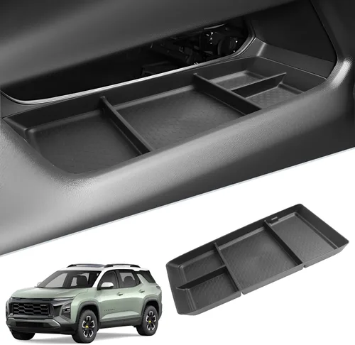 Miniatura 18 de SKTU para 2022 2023 Chevrolet Bolt EUV EV Organizador de consola central inserto de ABS negro, bandeja de materiales, reposabrazos, caja de 2022