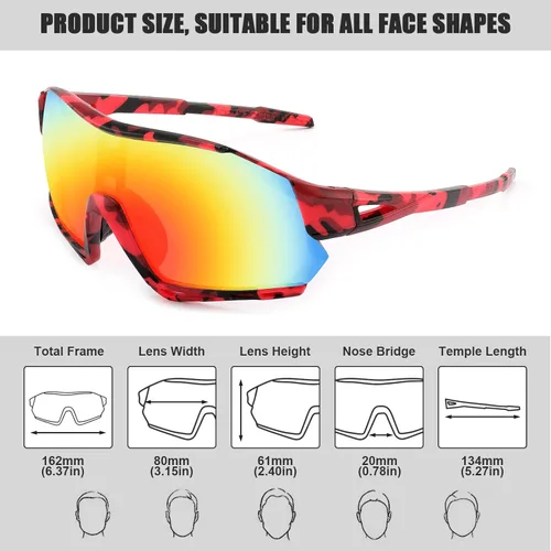 Miniatura 4 de Karsaer Vision - Gafas de sol deportivas para ciclismo, para niños y jóvenes, para correr, béisbol, softbol, MTB