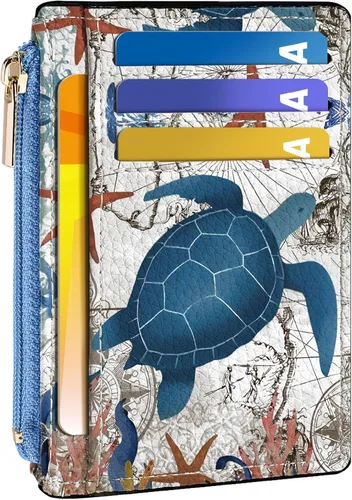 Miniatura 26 de Tipmile Tarjetero compacto para tarjetas de crédito con ventana de identificación para mujer, delgada y minimalista, bolsillo frontal, cartera