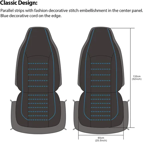 Miniatura 8 de TOYOUN fundas de asiento delantero de cuero sintético universales para automóvil, se adaptan a la mayoría de los autos, camiones, vehículos