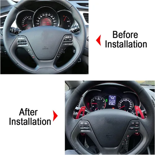 Miniatura 2 de DOUKI Pegatinas de cambio de volante de coche, para KIA K3 CERATO Forte Koup SX 2015 2016 Cadenza Ceed Pro GT SW 2013 2014 Paddle Shift