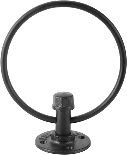 Miniatura 9 de HighFree Toallero industrial, soporte para toalla de mano de tubería de granja, accesorios de baño montados en la pared negro mate, anillo de toalla