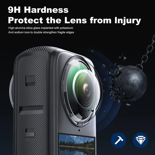 Miniatura 3 de Protector de pantalla para cámara de acción Insta360 X4, resistente a los arañazos, revestimiento óptico antihalación, resistente a los arañazos