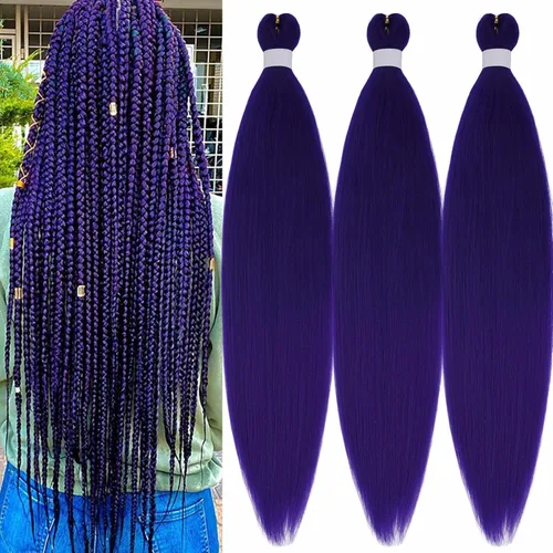 Miniatura 13 de Black Braiding Hair Pre Stretched 16 Inch Black Hair Extensions For Braiding Hypoallergenic Pre-stretched Braiding Hair Natural Knotless Crochet