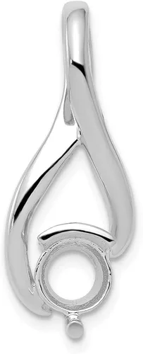 Miniatura 3 de Colgante de oro blanco macizo de 14 k único de 0.256in con diamantes de 1.024in x 0.472in