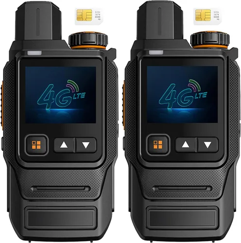 Walkie Talkies Global de alcance ilimitado PTT 4G LTE PoC Radios bidireccionales de largo alcance – Batería tipo C de 5000 mAh con tarjetas SIM