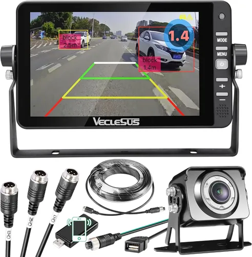 Miniatura 9 de AI709 1080P HD Kit de cámara de respaldo para remolques de caballos, monitor LCD HD de 7 pulgadas y cable de video de extensión de 33 pies + 66 pies