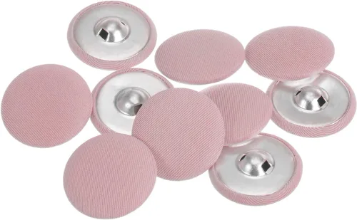 Miniatura 12 de HARFINGTON 10 botones de tela de 24L cubiertos de tela de 0.59 pulgadas, vástago de metal, botones de costura redondos para trajes, blusas de Azul