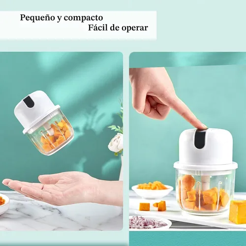 Miniatura 7 de Picadora de ajo eléctrica de 350 ml, picadora portátil de verduras, trituradora de ajo y aplastador de cebolla, licuadora para verduras, procesador