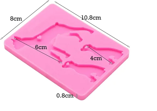 Miniatura 2 de Angel Wings Molde brillante brillante para familia de perros, moldes de silicona para papá/mamá/bebé, moldes de resina epoxi, llavero personalizado