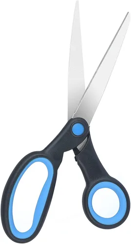 Miniatura 7 de Tijeras para zurdos para adultos, niños y estudiantes, 8 pulgadas, hoja afilada de acero inoxidable zurdo, mango suave y cómodo, tijeras romas