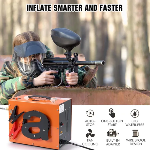 Miniatura 2 de Compresor de aire PCP con apagado Atuo, portátil 4500Psi/30Mpa, sin agua/aceite, arranque de un botón, disco de estallido, compresor de pistola