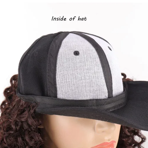 Miniatura 8 de Onepiece - Gorra de béisbol con extensión de cabello, 21 pulgadas, cabello ondulado largo, peluca sintética con pelo para mujeres y niñas Rizos