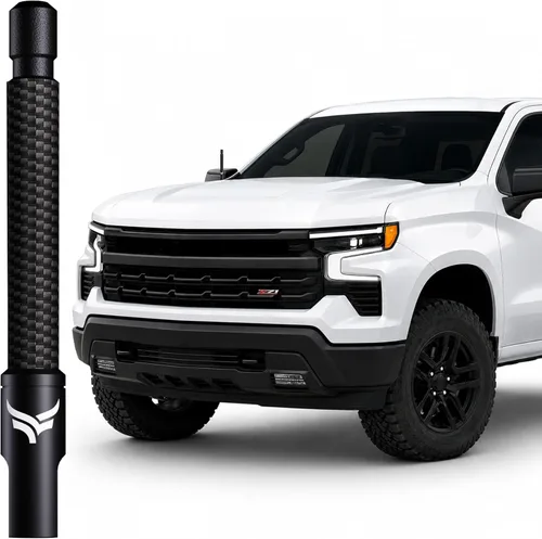 EcoAuto Antena Universal Corta de 5' para Camiones — Antirrobo y Segura para Lavado de Autos — Accesorios para Camiones para Ford, Dodge, GMC, Fibra