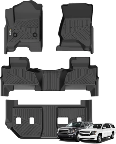 Miniatura 106 de Tapetes de piso para todo clima y forro de carga con respaldo para Chevrolet Suburban de 7 asientos 2021-2025 / GMC Yukon XL de 7 asientos