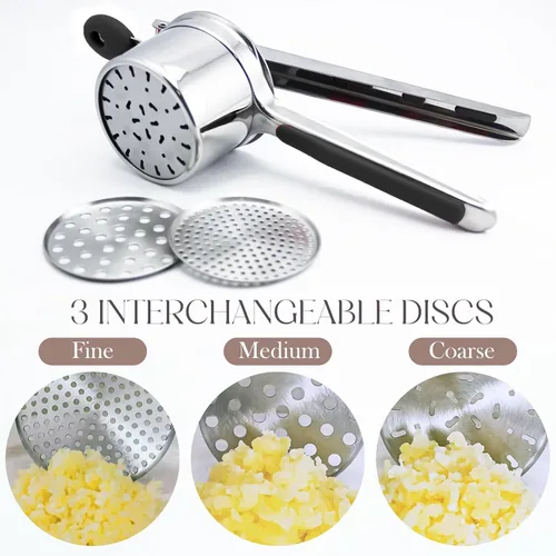 Miniatura 5 de Bellemain Ricer de papas grande de 15 onzas Ricer y triturador de papas de acero inoxidable resistente Perfecto para puré de papas Herramienta