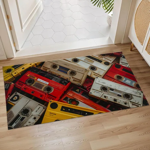 Miniatura 14 de Muscle Cars - Tapete para puerta de interior, 17 x 29.5 pulgadas, tapete para entrada, sala de estar o baño, tapete antideslizante, diseño retro
