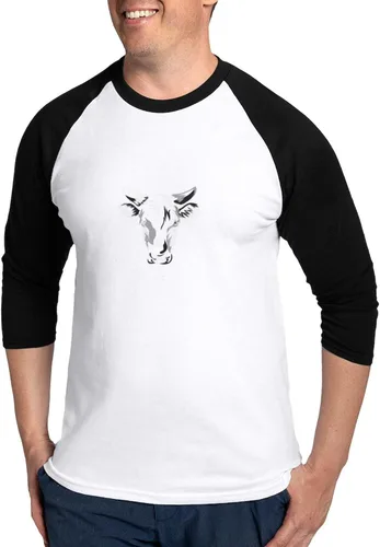 CafePress Not Your Mom Cow Mil Veganis - Camiseta de béisbol de algodón para hombre, manga raglán 3/4