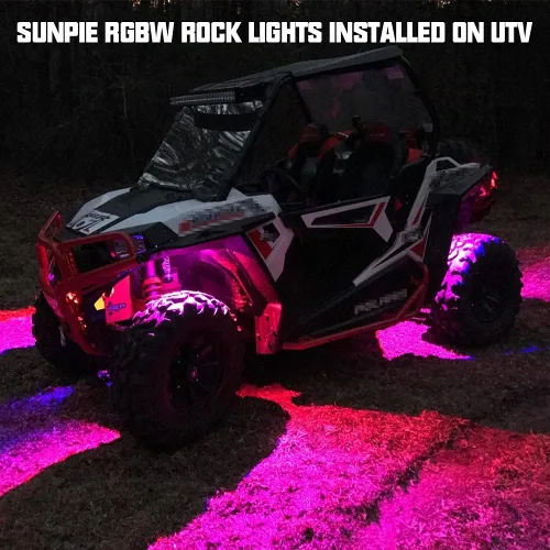 Miniatura 4 de SUNPIE Kit de luces de roca RGBW de 8 focos, luces de neón subterráneas de aluminio, control por aplicación, modo de voz RF, modo de música, luces
