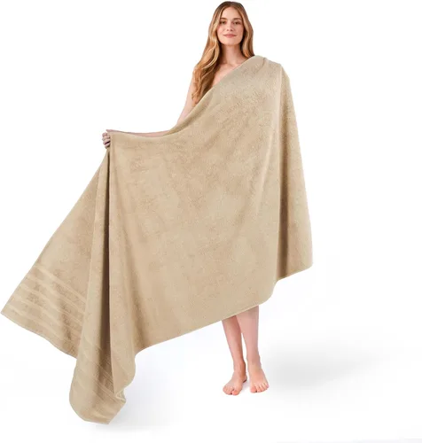 Miniatura 121 de American Soft Linen - Juego de 4 toallas, 100% de algodón turco, 27 x 54 pulgadas, tamaño extragrande, toallas para la ducha, color amarillo