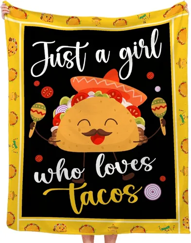 Miniatura 13 de Bonita manta de franela súper suave de tacos para cama, sofá, sala de estar, manta para niños, niñas, niños, multicolor, 40 x 50 pulgadas para niños