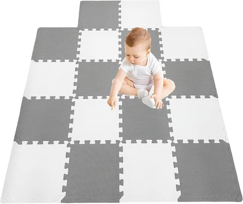 Tapete de juego de espuma de 18 piezas, azulejos entrelazados, azulejos de espuma para piso, tapetes de juego de rompecabezas, tapetes de gimnasio