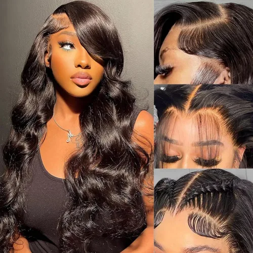 Miniatura 17 de Pelucas Body Wave de Encaje Frontal de Cabello Humano 13x6 HD Pelucas de Encaje Frontal de Cabello Humano Densidad 200 Pelucas Vírgenes Brasileñas