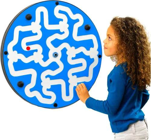 Miniatura 10 de Amazer - Tabla de actividades de pared para niños pequeños, actividad interactiva de pared para niños, juego colorido de rueda de laberinto
