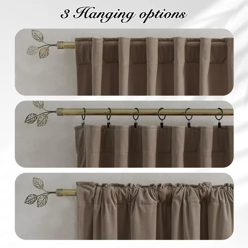 Miniatura 3 de Pony Dance Cortinas de terciopelo champán para oscurecer la habitación, 96 pulgadas, suaves, clásicas, sólidas, con aislamiento térmico, para sala
