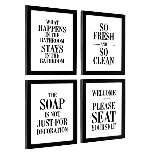 Excello Global Products Letreros de humor de baño de madera enmarcados: decoración para el hogar, restaurante o negocios, 8 x 10 pulgadas, listos