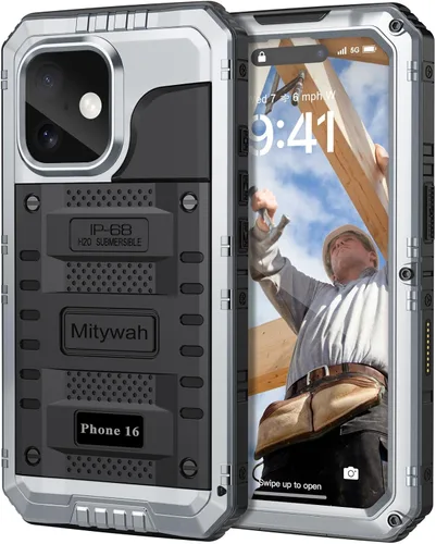 Miniatura 81 de Mitywah Funda impermeable para iPhone 7/iPhone 8 / iPhone SE 2020, funda de metal resistente de grado militar, protección de cuerpo completo