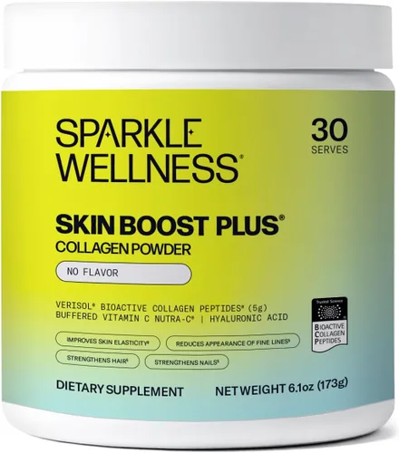 Miniatura 18 de Sparkle Wellness VERISOL Péptidos de colágeno hidrolizados bioactivos Polvo de colágeno con vitamina C y ácido hialurónico para la salud