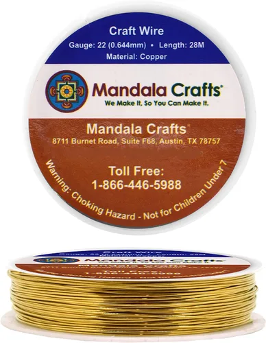 Miniatura 16 de Mandala Crafts Alambre de cobre puro calibre 18 para hacer joyas, envolver, esculpir y electroculturar jardinería – 3.3 x 5 yardas surtido