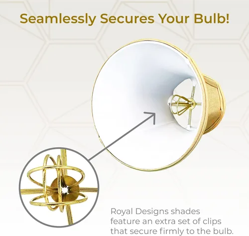 Miniatura 3 de Royal Designs, Inc. BSO-704FC-6AGL True Bell - Pantalla básica para lámpara con clip de llama, 3.5 x 6 x 6.25, dorado antiguo