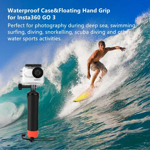 Miniatura 6 de Funda impermeable y agarre flotante compatible con Insta360 GO 3, carcasa protectora de buceo subacuático con accesorios de soporte