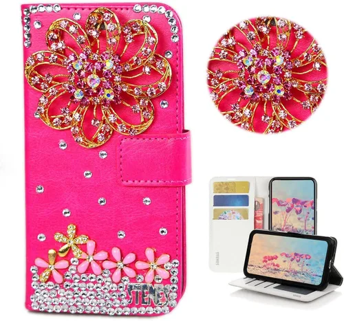 Miniatura 26 de Bling Wallet - Funda para teléfono compatible con Samsung Galaxy Z Fold 3 5G, elegante, hecha a mano, 3D, hecha a mano, ballet, pintalabios, tacón