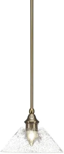 Miniatura 146 de Toltec Lighting Tallo Colgado Mini colgante, acabado de cobre negro, 3.5" cuadrado humo burbuja vidrio