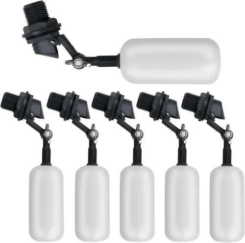 Miniatura 11 de Paquete de 2 válvulas de bola de flotador de brazo ajustable para control automático del nivel de agua en canales de agua para ganado, acuarios