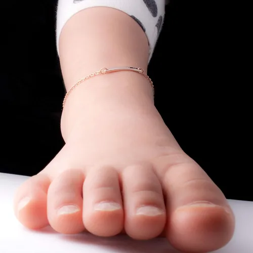 Miniatura 4 de Heart Syndrome Personalized Baby Anklet 16K Plated Gold Rose Gold Silver Customized Kids Birthday Unique Gift New Born to Teen Kids Personalized gift