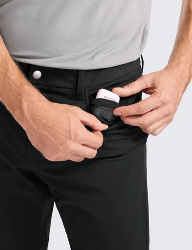 Miniatura 4 de CRZ YOGA Pantalones de golf cómodos para todo el día para hombre con 5 bolsillos, 303234 pulgadas, de secado rápido, ligeros, casuales, para trabajo