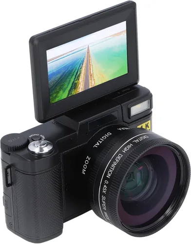Miniatura 2 de Cámara digital 4K Auto Focus Anti Shake 48MP Vlogging Cámara 32G Tarjeta 180 grados Flip Screen 0.45X Lente macro gran angular (negro)