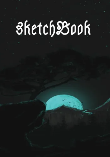 PixelPage, Artistic Sketch Book, 7x10 (75-Pages), Art Sketchbook Drawing Painting Writing Paper for Kids Adults and Beginners Artists (Moon Glow
