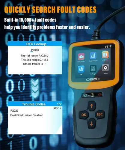 Miniatura 4 de YAKEFLY Herramienta de diagnóstico con escáner OBD2, lector de códigos OBD2 para auto, lector de códigos de fallas del motor, herramienta de escaneo