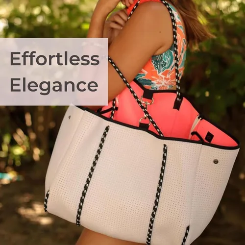 Miniatura 9 de POPUPS Bolso grande de neopreno para mujer - Bolso de mano de diseñador para todos los días, para el trabajo, la playa y viajes con bolsillos